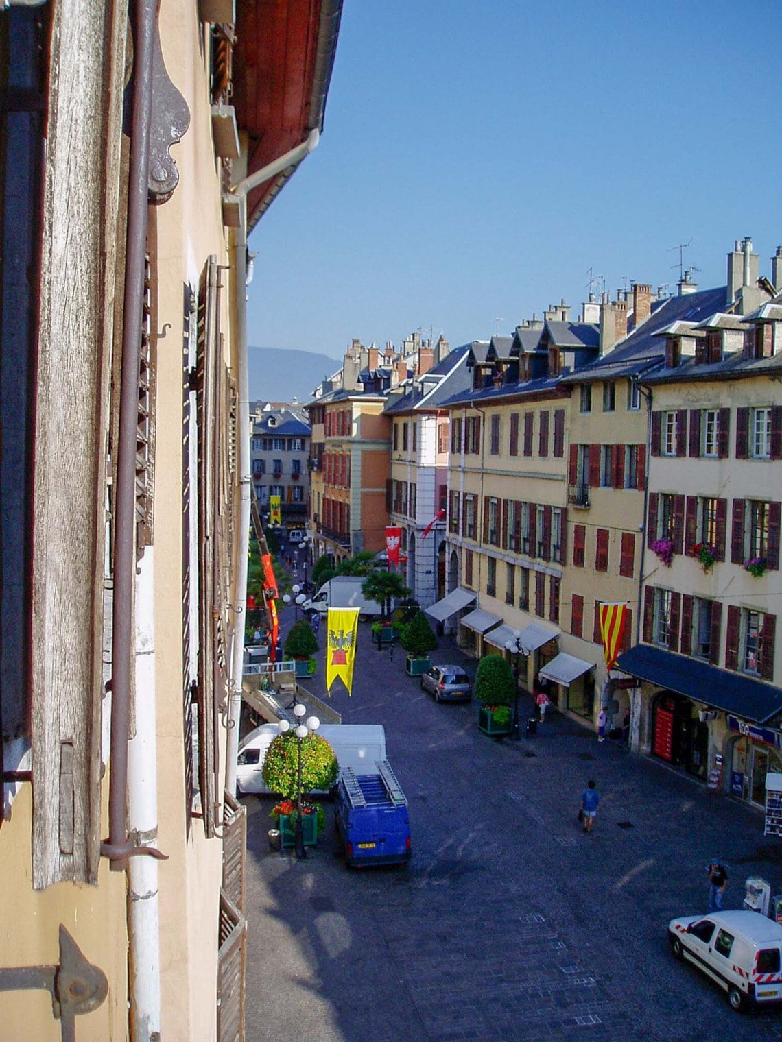 View of Chambery old town from a window.