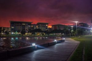 orange and purple sunset before a storm in Darwin
