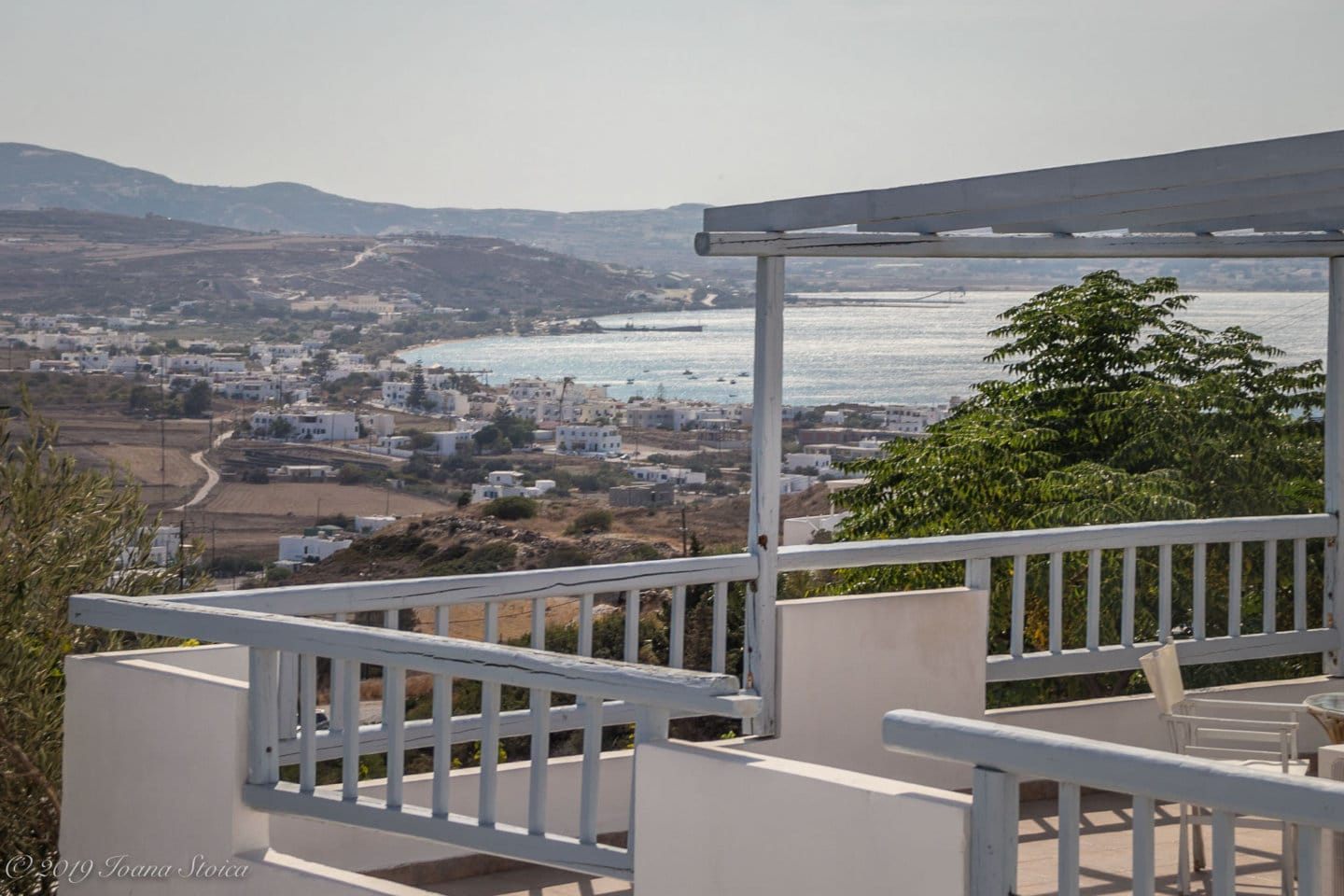 balcony at Hotel Agnanti on the Greek island of Milos