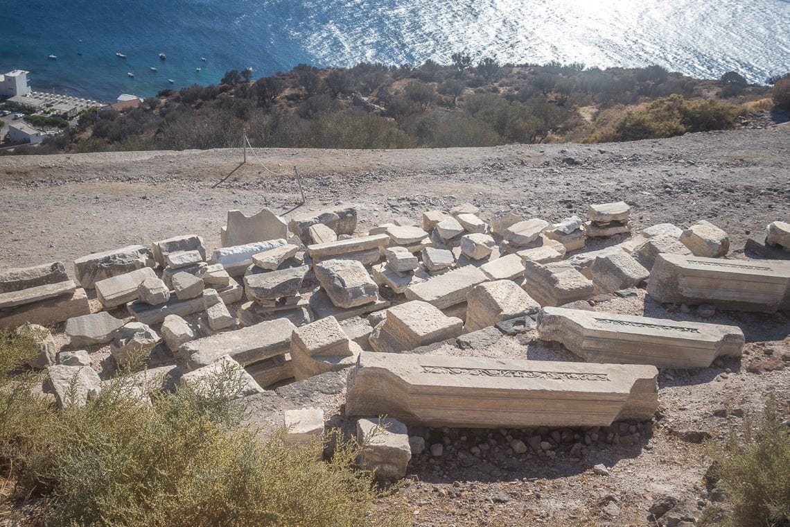 marble artifacts in Milos near the Ancient amphitheatre