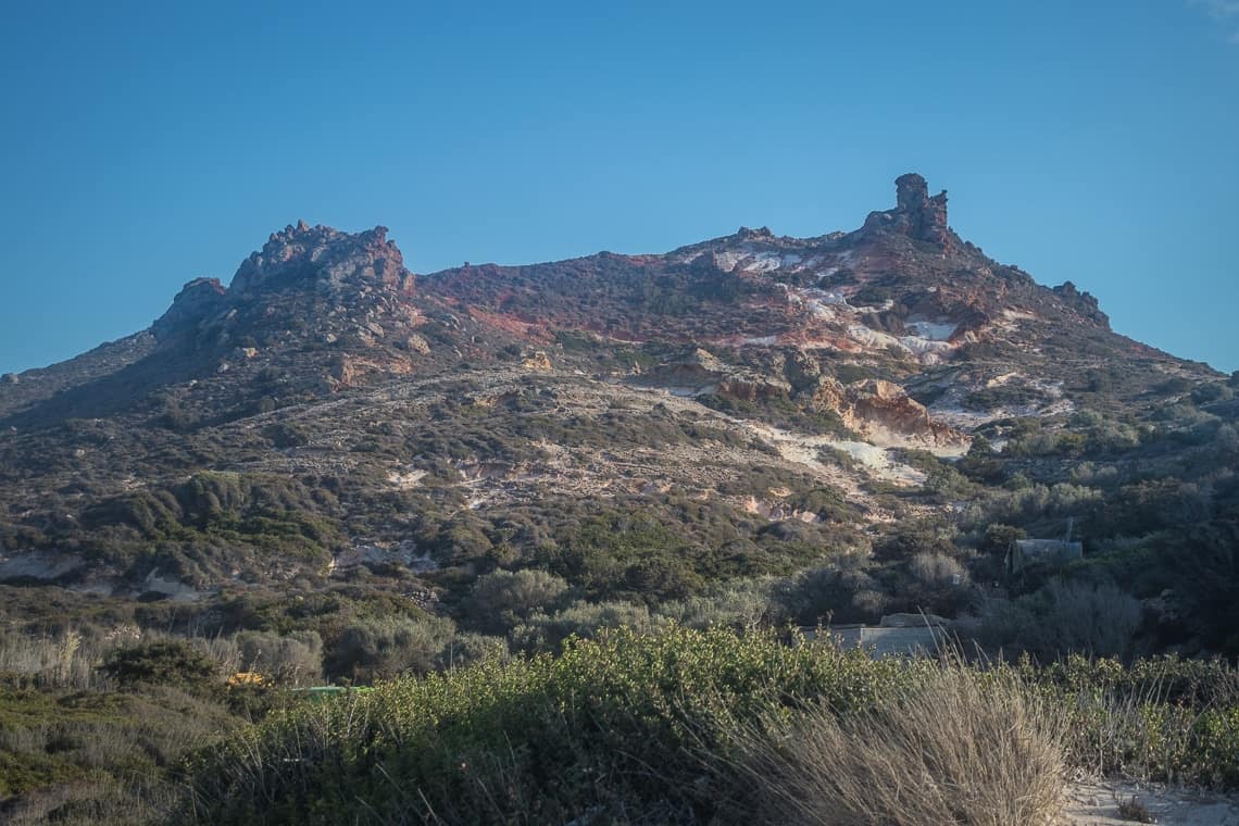 mountain roads and cliffs in Milos