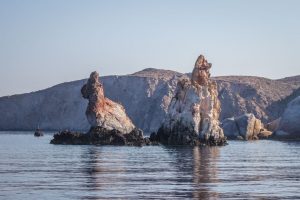 rock formations on the coast of Milos