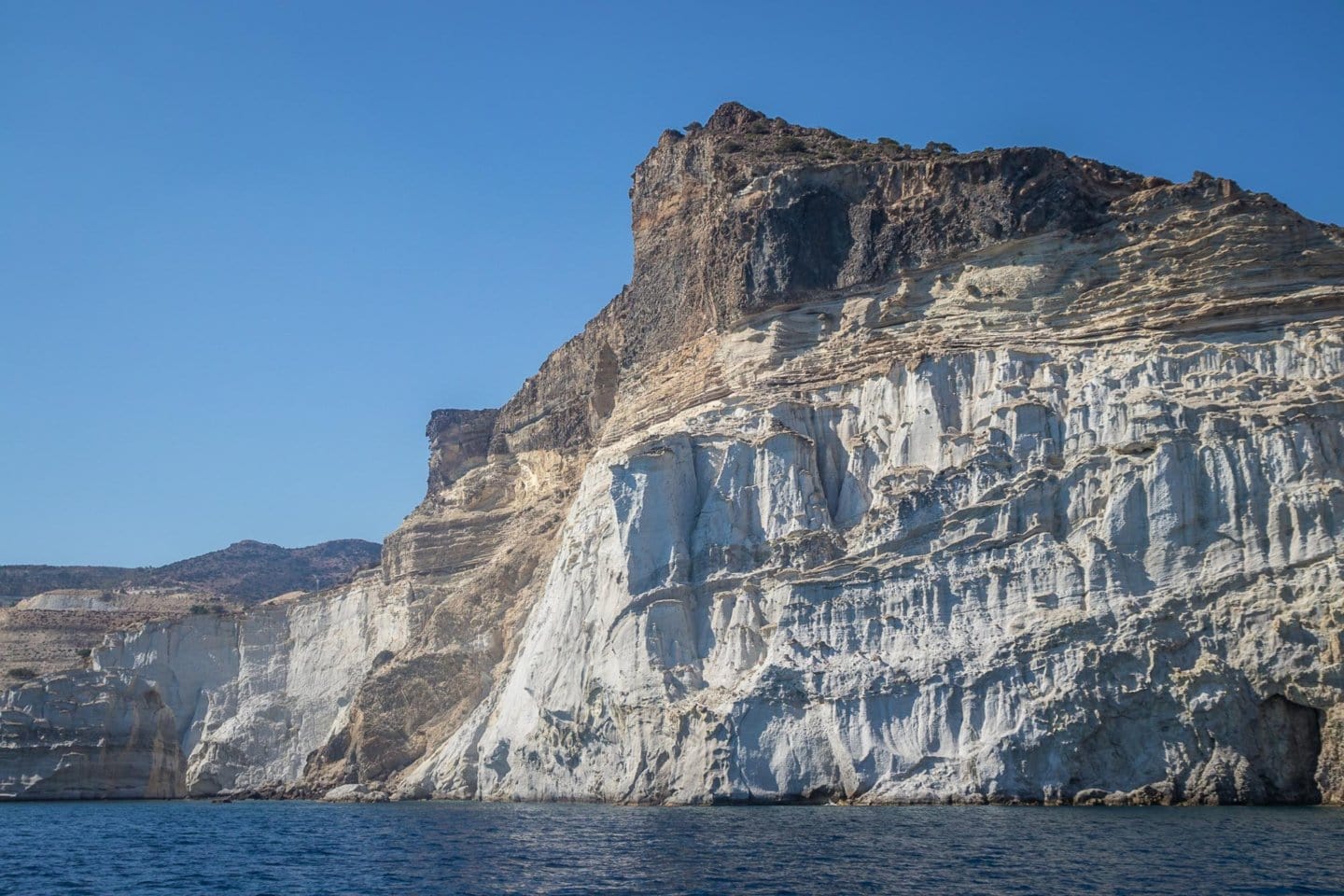 Rock formations near Gerontas beach on Milos island. Seen in passing during a sailing trip.