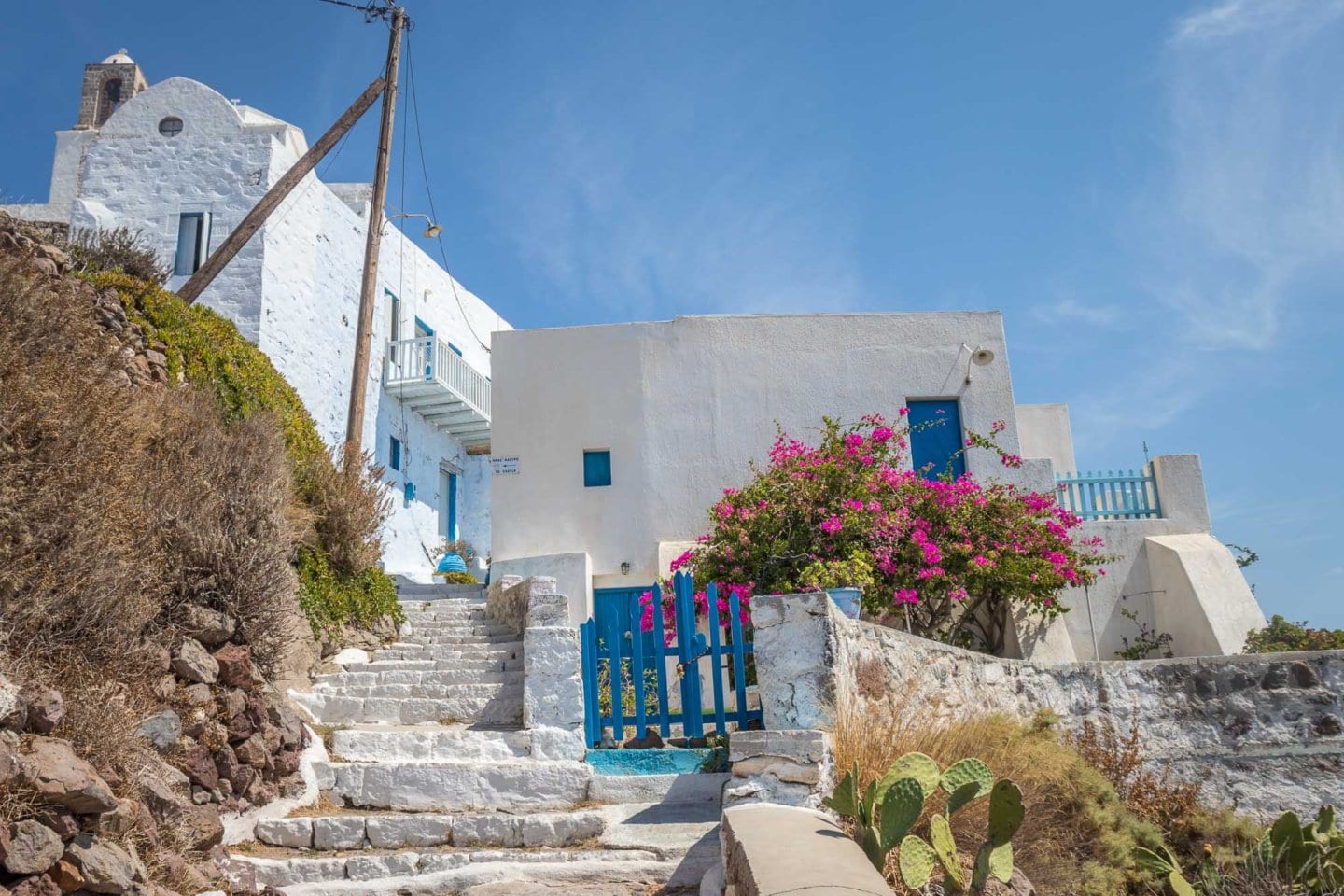 authentic street and house in Milos