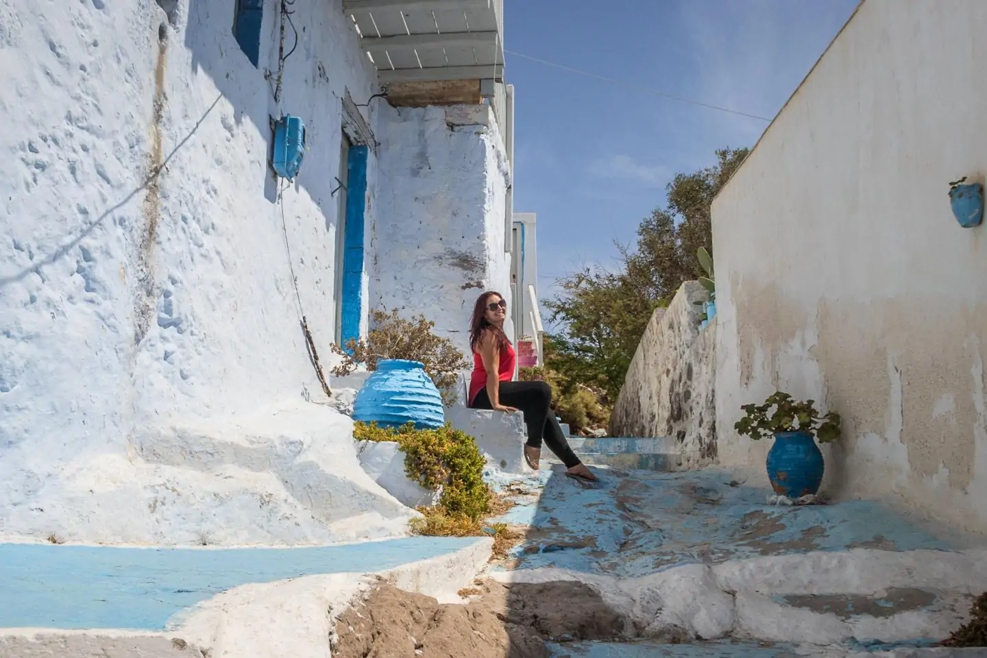 authentic street in Milos