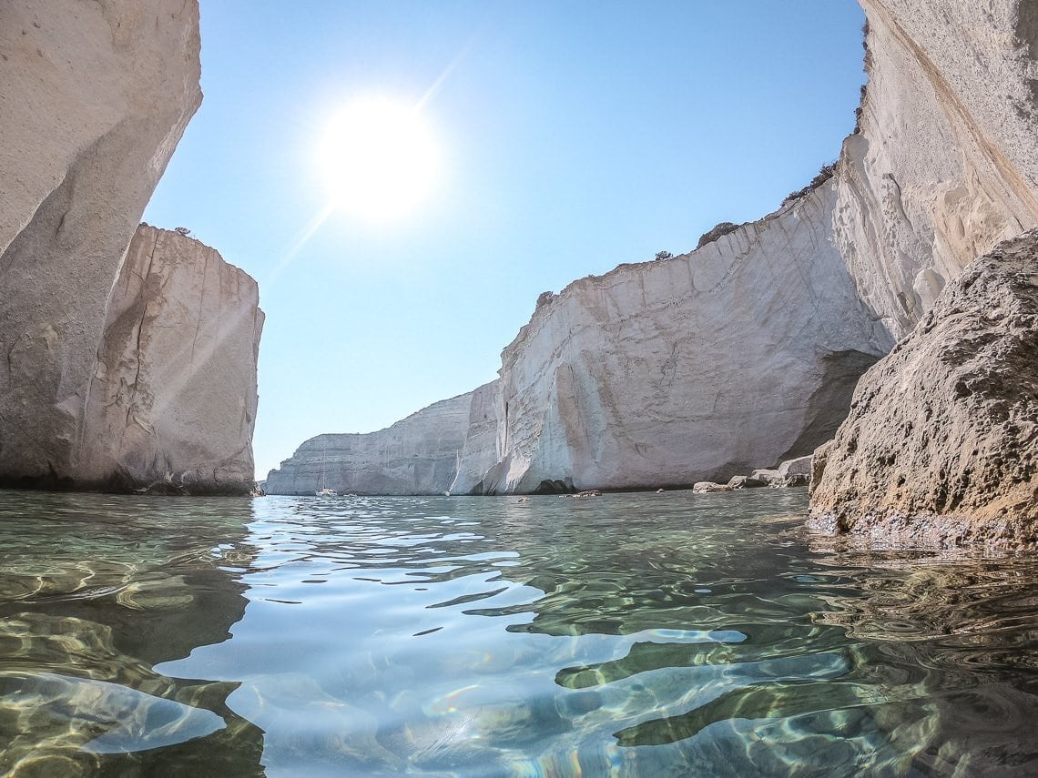 volcanic rocks and caves at Kleftiko Bay in Milos