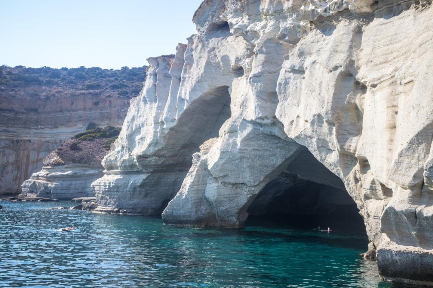 volcanic rocks and caves at Kleftiko Bay in Milos