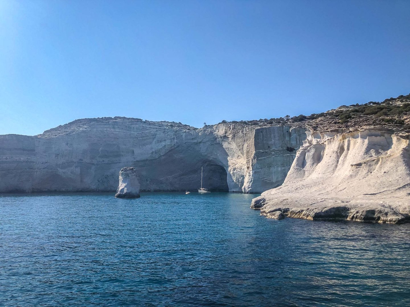 volcanic rocks and caves at Kleftiko Bay in Milos