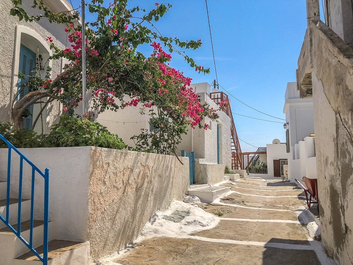 streets in plaka on Milos island