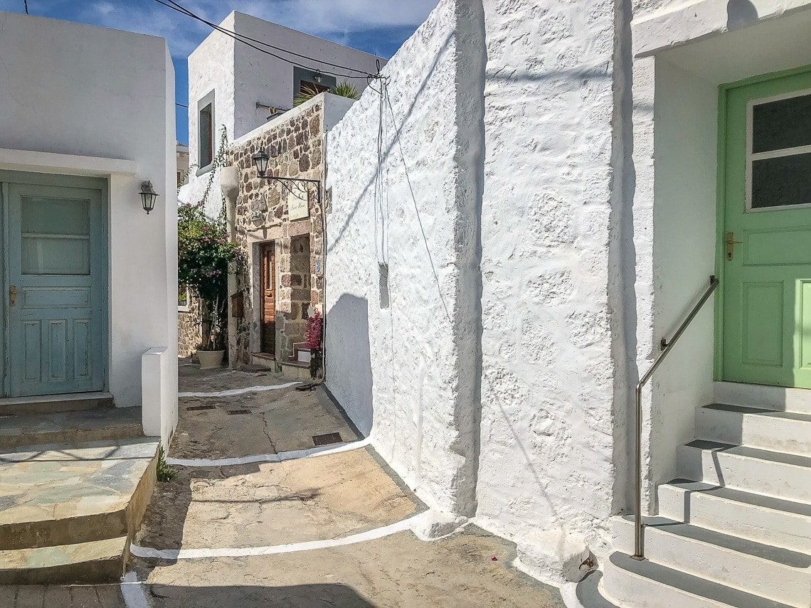 streets in plaka on Milos island
