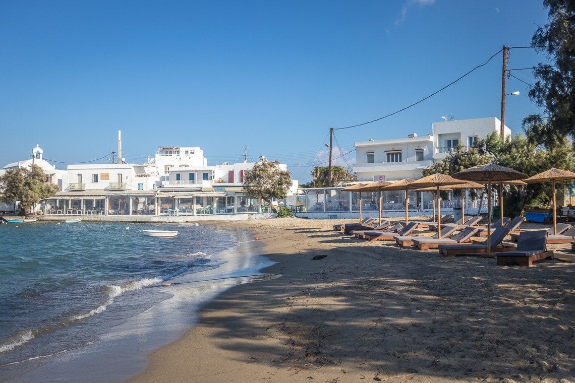 picture of seaside houses and hotels in Pollonia fishing village in Milos