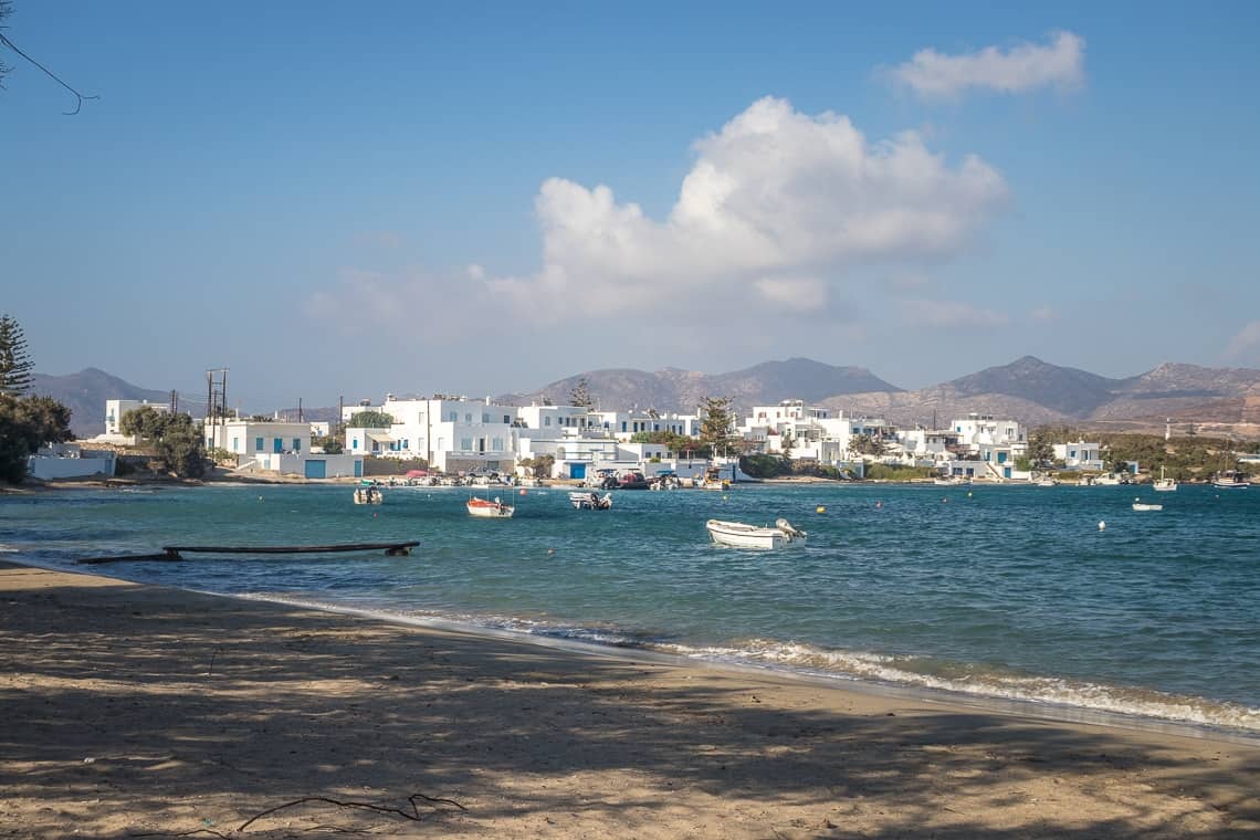 picture of seaside houses and hotels in Pollonia fishing village in Milos