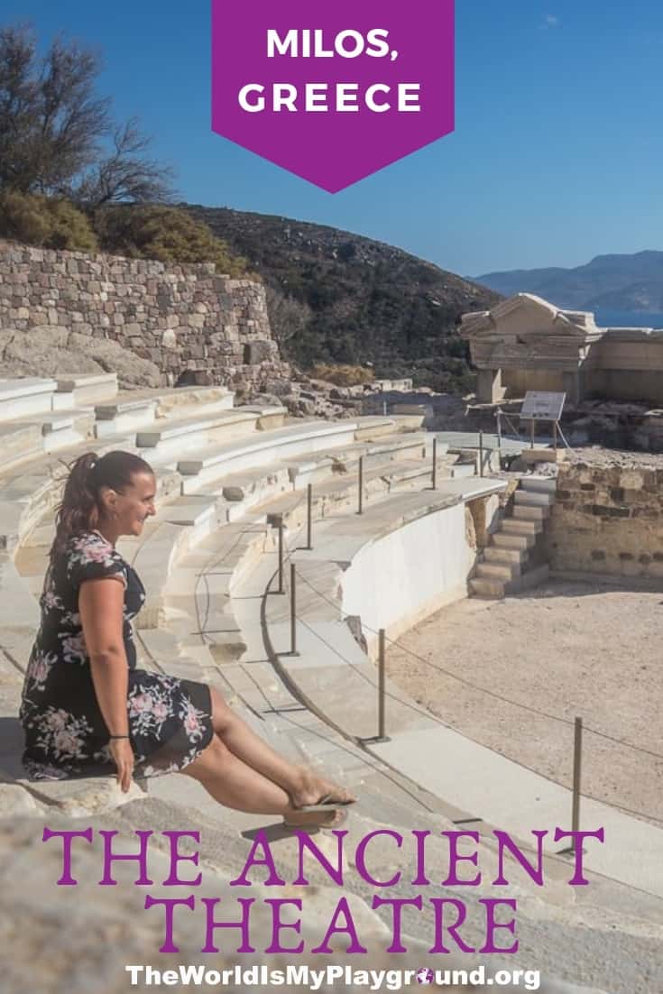 pinterest pin: The Spectacular Ancient Theatre of Milos
