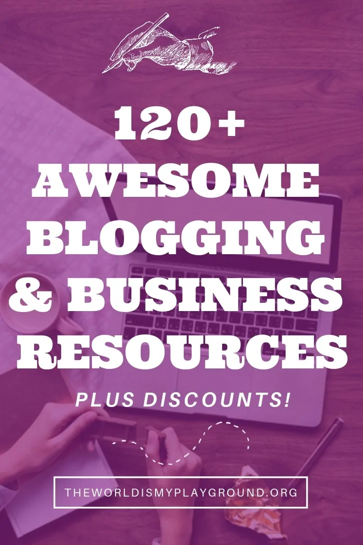 pinterest pin: 120+ blogging and business resources to build and grow your business