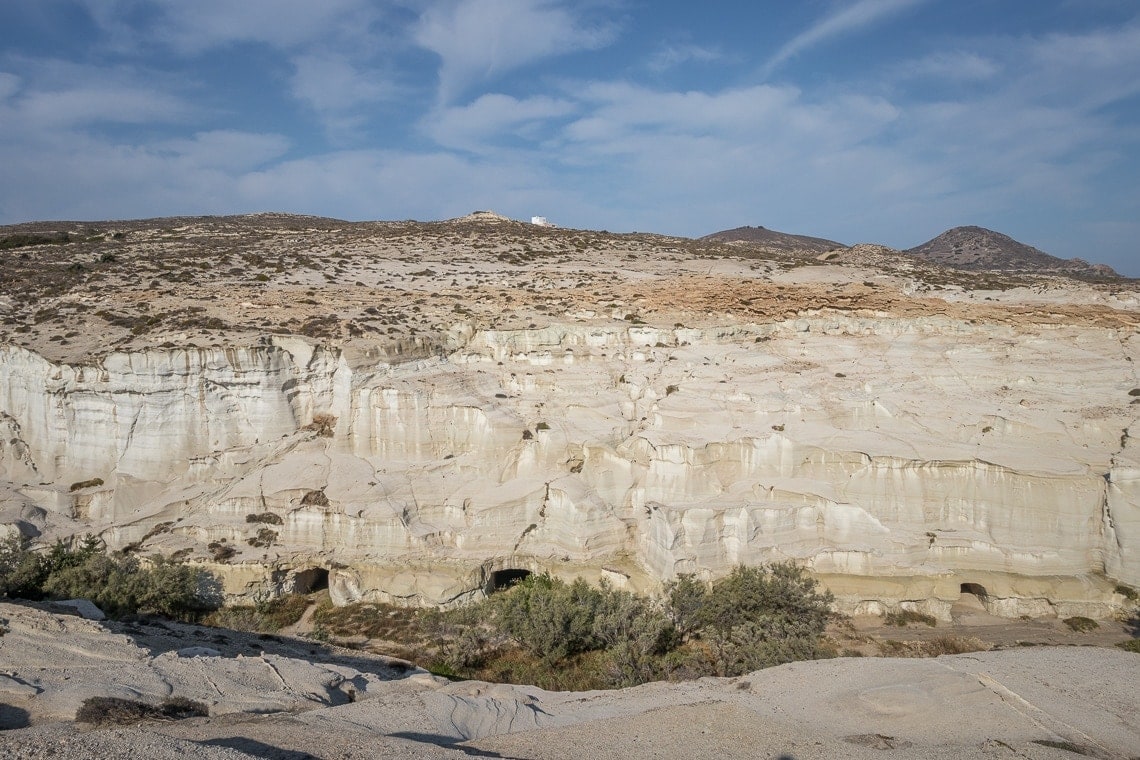 abandoned mine tunnels in Milos