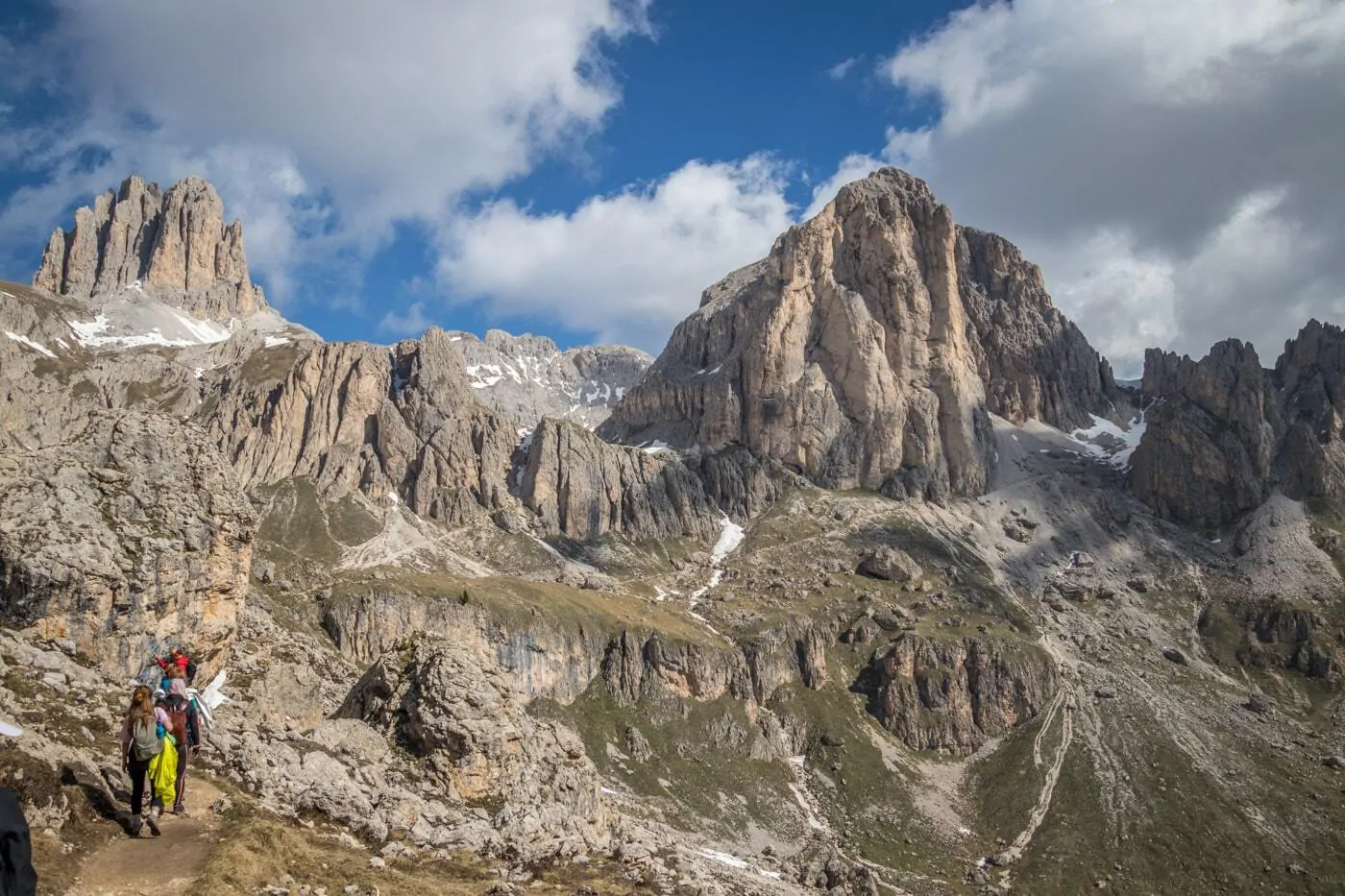 hiking through catinaccio dolomites