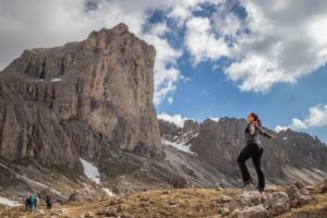 hiking through catinaccio dolomites