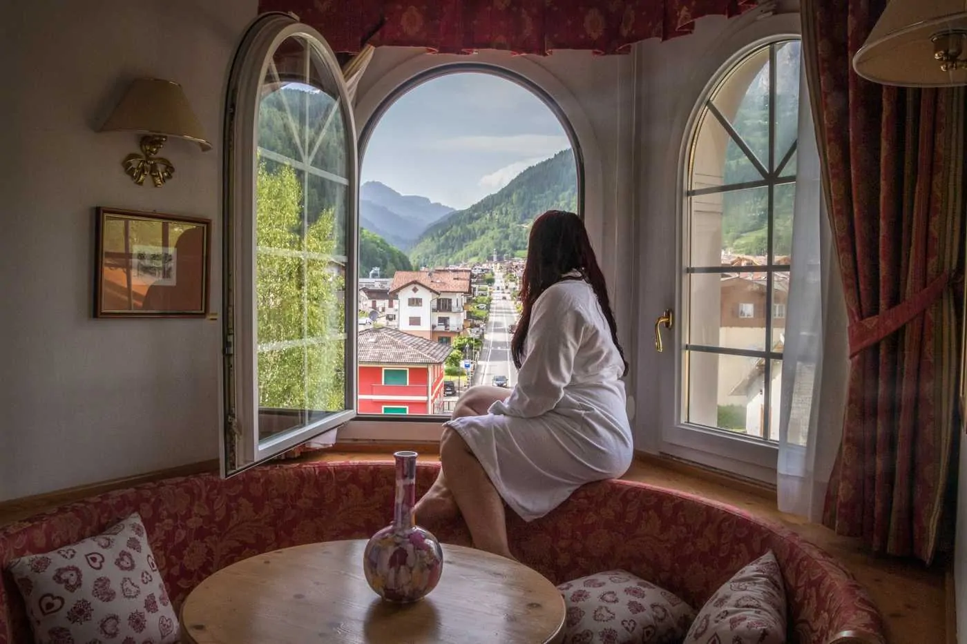 view of the mountains outside of brunet hotel