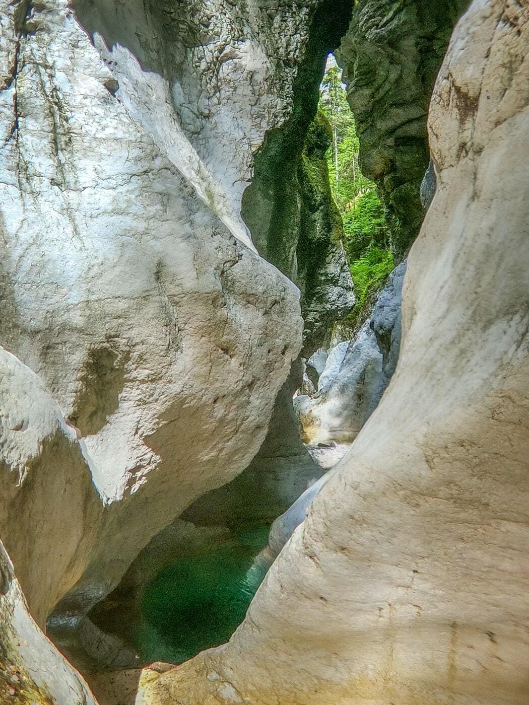the jagged edges of a canyon in val noana trentino