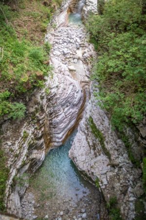 the beginning of the canyoning adventure route starting at rifugio fonteghi in trentino