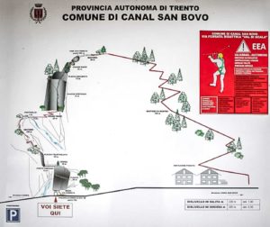 map of via ferrata val di scala in valle del vanoi trentino