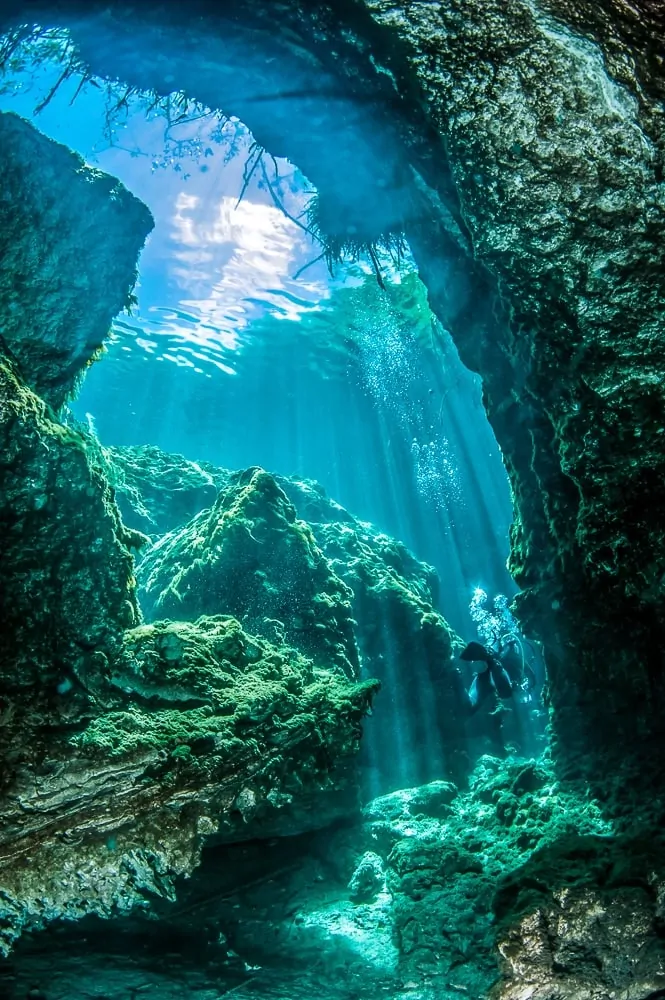 divers in casa cenote tulum