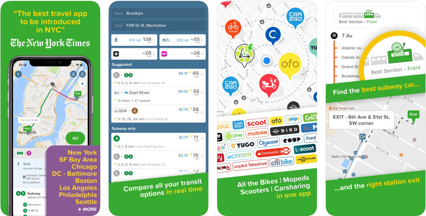 best travel apps - citymapper app screenshots