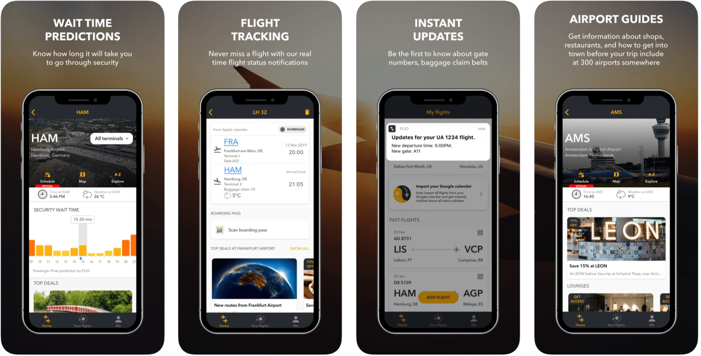 best travel apps - flio app screenshots