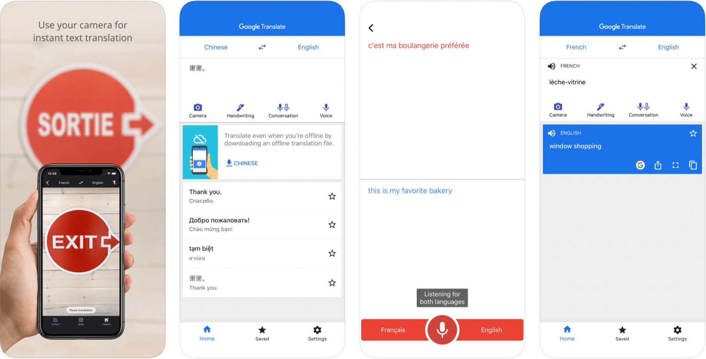 best travel apps - google translate app screenshots