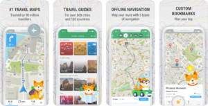 best travel apps - maps.me app screenshots