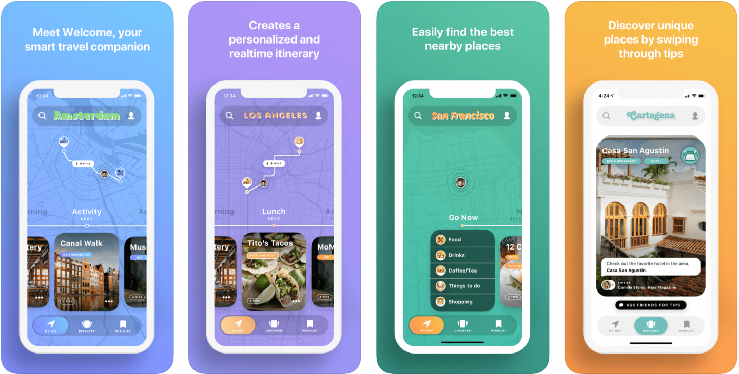 best travel apps - welcome AI app screenshots